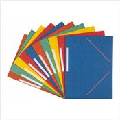 Chemises  lastiques 3 rabats A4 lustre 390g - Couleurs classiques assorties - le lot de 10