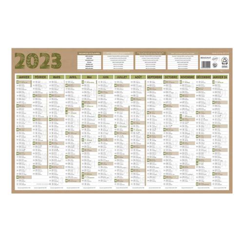 Calendrier mural recyclé Bouchut Natura - 43 x 65 cm - 13 mois / 1 face - 2024 - Le lot de 2