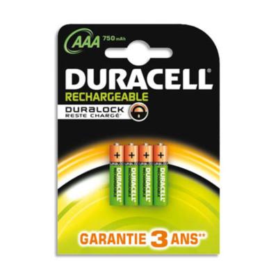 Piles rechargeables AAA / HR3 Duracell - 1,2V - blister de 4