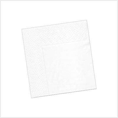 Mini serviettes cocktail en papier ouate blanc 2 épaisseurs 20 x 20 cm - Le paquet de 100