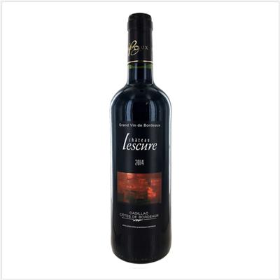 Vin Cadillac Côtes de Bordeaux rouge AOC - Château Lescure 75cl - Le carton de 6