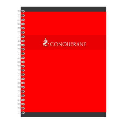 Cahier Conquérant A5 - 17x22 cm - Spirale 100p - Ligné & Margé - Le lot de 5