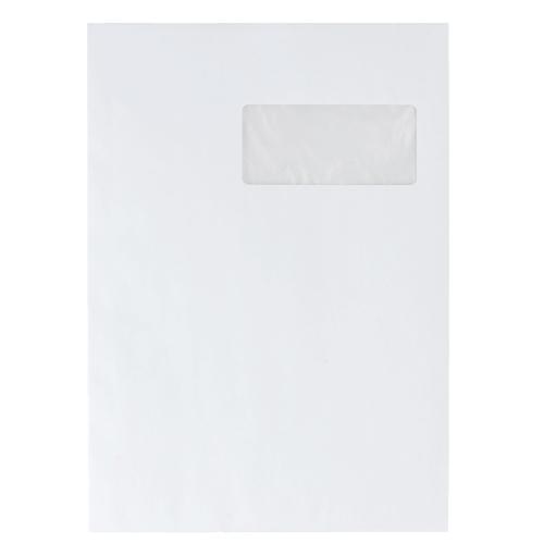 Enveloppes blanches recyclées 229 x 324 mm (C4) - 90g - Fenêtre 50 x 100 mm - Lot de 50