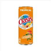 Boisson aux fruits et eau de source OASIS Tropical 33cl - Le pack de 24 canettes