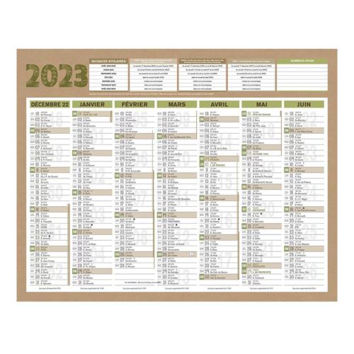 Calendrier mural recyclé Bouchut Natura - 40,5 x 55 cm - 7 mois / face - 2024 - Le lot de 2