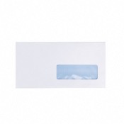 Enveloppes blanches 110 x 220 mm (DL) - 90g - Fenêtre 35 x 100 - Lot de 50