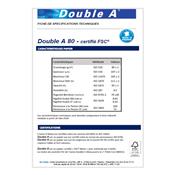 Papier Super Blanc DOUBLE A A4 80g - Le carton de 5 ramettes de 500 feuilles