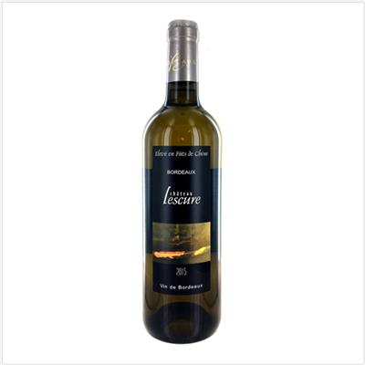 Vin Bordeaux blanc sec élevé en fût de chêne - Château Lescure 75cl - Le carton de 6