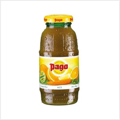 Jus de fruits PAGO ACE (orange carotte citron) 20 cl - Le pack de 12 bouteilles