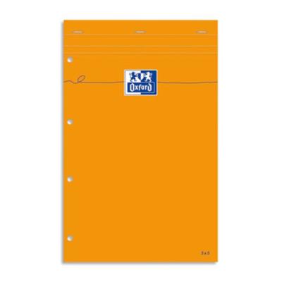 Bloc de bureau A4 OXFORD perforé - 80 feuilles - Quadrillé 5x5 - Le lot de 2 blocs