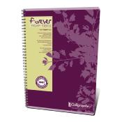 Cahier Calligraphe Forever 100% recyclé A4 - Spirales - 180 pages - Ligné 8 mm - 21 x 29,7 cm - Lot de 5