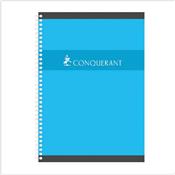 Cahier Conquérant A4+ - 24x32cm - Spirale 180p - Ligné & margé - Le lot de 5