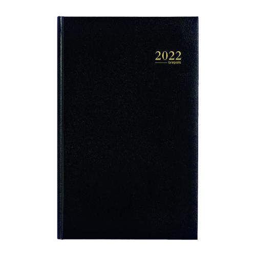 Agenda journalier carré 2022 Brepols - 14 x 22 - 2 jours / page - Noir