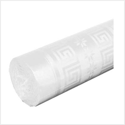 Nappe en rouleau papier damassé recyclé blanc - Le rouleau de 100 m