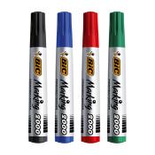 Pochette de 4 marqueurs permanents Bic Marking 2000 - Pointe ogive - Assortiment