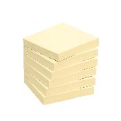 Notes à coller 76 x 76 mm - Jaune pastel - Le lot de 6 blocs