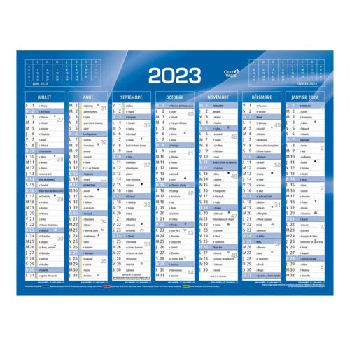 Calendrier mural - 21 x 27 cm - 2024 - 7 mois par face - 2024 - Le lot de 2