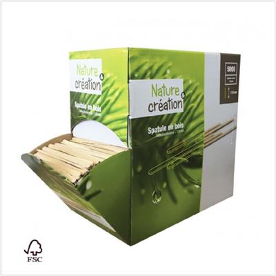 Agitateurs en bois 11 cm - Boîte distributrice - Lot de 5000 unités