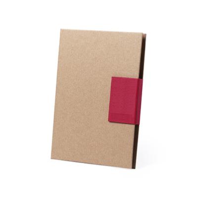 Bloc-notes A5 GANOK carton recyclé avec stylo et notes adhésives