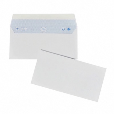 Enveloppes blanches 110 x 220 mm (DL) - 80g - Sans fenêtre - Lot de 50