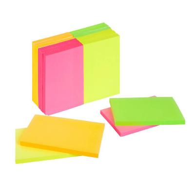Notes à coller 76 x 127 mm - Coloris néons assortis - Le lot de 6 blocs