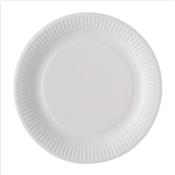 Assiette ronde en carton blanc biodégradable 23 cm - Le paquet de 100