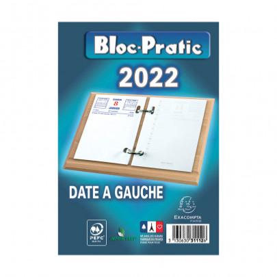 Bloc éphéméride date à gauche 2022 - Format 8 x 10,5 cm