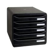 Module de classement EXACOMPTA Big Box 5 tiroirs -  Coté et tiroirs Noir