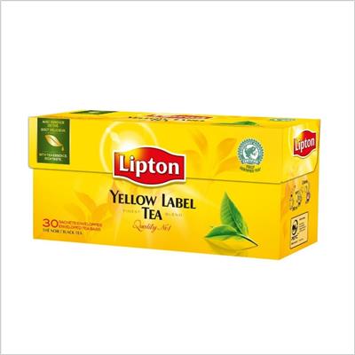 Thé noir Yellow Label LIPTON - La boîte de 30 sachets