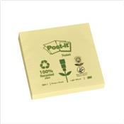 Notes POST-IT 100% recyclé 76 x 76 mm - Jaune - Lot de 6 blocs