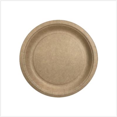 Assiette ronde en carton kraft biodégradable 17,5 cm - Le paquet de 50