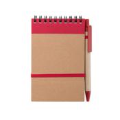 Cahier A6 ECOCARD carton recycl 70 feuilles et stylo inclus