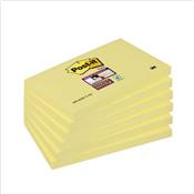 Notes POST-IT Super Sticky 76 x 127 mm - Jaune - Le lot de 6 blocs