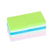 Notes à coller 76 x 76 mm - Coloris pastel assortis - Le lot de 6 blocs