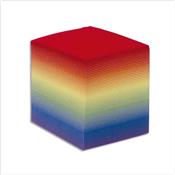 Bloc cube arc en ciel papier couleur recyclé 90g - 620 feuilles - Le bloc