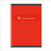 Cahier Conquérant A4+ - 24x32cm - Spirale 180p - Ligné & margé - Le lot de 5