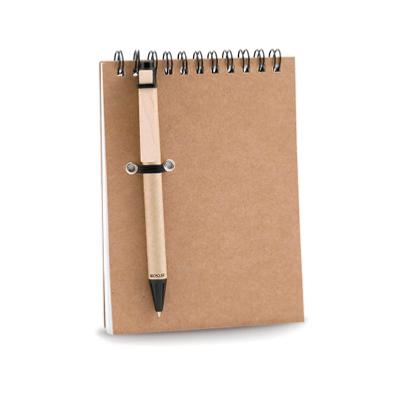 Carnet A6 CONCERN carton recyclé 60 feuilles et stylo inclus