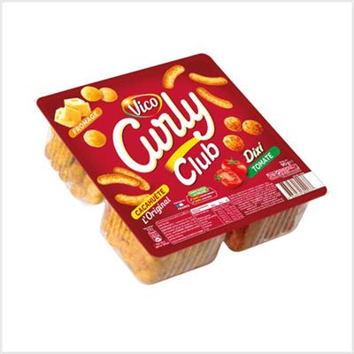 Biscuits apéritifs assortiment CURLY Club VICO - Les 3 barquettes de 90g