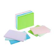 Notes à coller 76 x 127 mm - Coloris pastel assortis - Le lot de 6 blocs