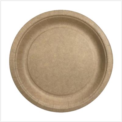 Assiette ronde en carton kraft biodégradable 22,5 cm - Le paquet de 50