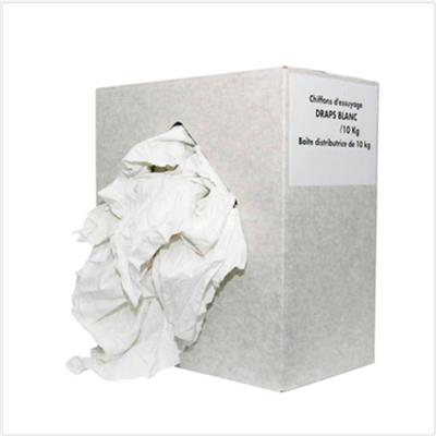 Chiffons blancs 100% coton - Le carton de 10 kg