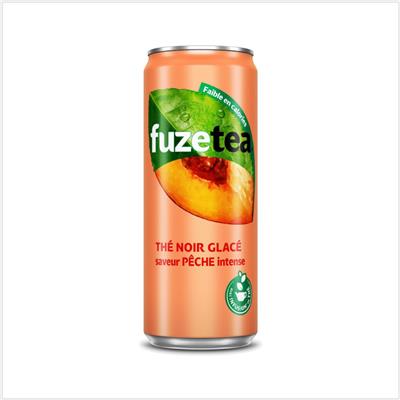 Boisson thé glacé pêche intense FUZE TEA 33cl - Le pack de 24 canettes