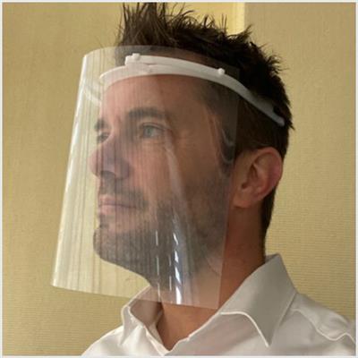 Visière de protection PVC transparente avec serre-tête - Réutilisable et lavable - Le lot de 5